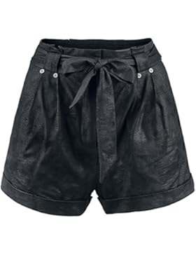 Rock Rebel by EMP Fake Suede Leather Shorts Pantaloncini donna nero