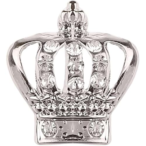 TRIPIN Classic Crown Design Lapel PIN Brooch with White Diamond Crystal for Men Women for Office Corporate Party French Cuff Shirts Shirt Suit Blazer in A Gift Box