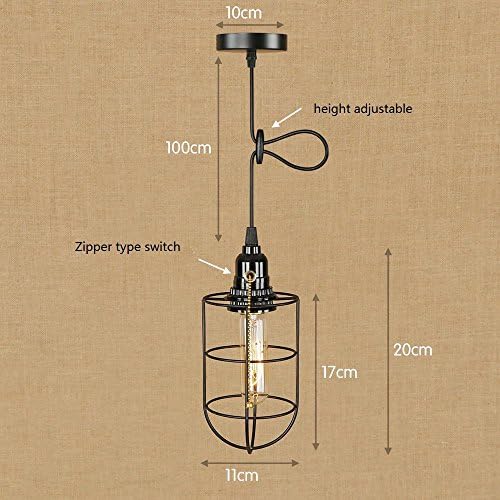 OOFAY Industrial Retro Metal Bird Cage Hanging Light Loft Bar Pendant Ceiling Light Lamp Fixture Chandelier (1 pendant light, Antique) , j