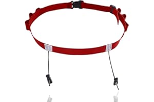 EIYVPRA Rosso Cintura Porta-Pettorale, Regolabile, per Gare di Running Triathlon Maratona Cintura per Atleti Cintura Corsa Ciclismo