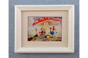 MELODY JANE DOLLS HOUSES Melody Jane Miniatura Casa de Muñecas Seta Refugio Pintura Marco Blanco