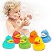 Mture Baby Bath Ducks - Rubber Duck Bath Toys No more Unhygienic Mouldy , Baby bath Toys Colourful Ducks Set for Babies Toddlers (Six Colours)