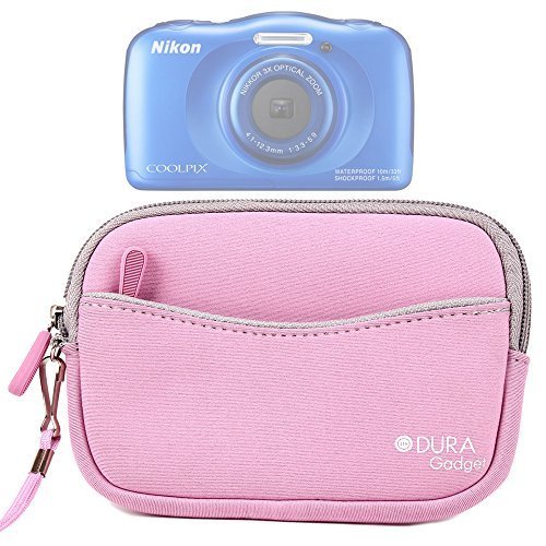 DURAGADGET Housse   tui rose n  opr  ne pour Nikon Coolpix S7000  AW130   S33 et Canon EOS M3 appareils photo num  riques  pochette et poign  e amovible