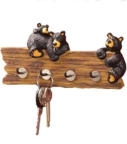 DEMDACOBlack Bear Family 3.5 x 7.5 Hand-cast Resin Figurine Key Holder