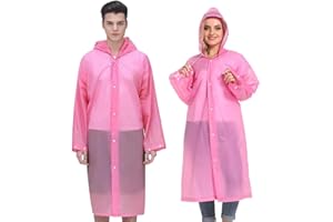 SHOCHX 2 Stück Regenjacken Wiederverwendbar Regenponcho, Unisex Eva Regenmantel Poncho Regenbekleidung Regenschutz Regen Zubehör für Wandern Camping Radfahren Reisen