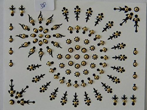 100+ Approx (1 Pack) Colourful Crystal Diamanté Bindi Multi Pack - Stick On Temporary Body Art Tattoo Jewel for Bollywood Party Prom Wedding Style 38