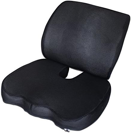 SZsaien Wellness Comfort Travel Foam Back&Seat Cushion Provides Relief for Lower Back Pain Tailbone Coccyx Sciatica Pelvic Pain Prostate-Corrects Postures Naturally Perfectly Sized for Any Chair and Auto Seat