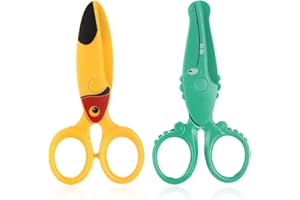 SSRDFU - 2 Pezzi di forbici di sicurezza per bambini,forbici per l'artigianato,forbici per la formazione prescolare,forbici per principianti,artigianato fai-da-te,ottime per i bambini dai 2 anni in su