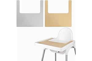 LOMGWUMY 2 tovagliette per seggiolone, resistenti, per seggiolone IKEA, pulite e igieniche, adatte per IKEA Antilop Highchai, per bambini e neonati (kaki/grigio chiaro)
