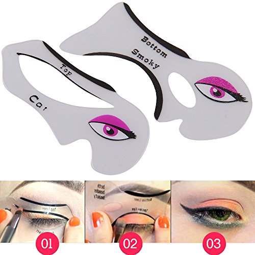 AllRight Eyeliner Stencil Template Eyeshadow Guide Smokey Cat Quick Eye Makeup Tool Set 2 Pcs