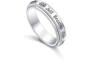DAOCHONG Spinner-Ringe aus Sterlingsilber, angstlindernd, Zappeln, Sorgen, Stress, Linderung von Langeweile, ADHS, Autismus, Ring für Damen und Herren