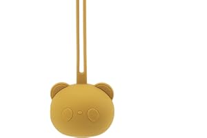 Airfish Silikon-Schnullerbox, BPA-freie Babybären-Schnullertasche, Silikon hülle für Baby-Reiseschnuller,Schnulleraufbewahrung Box Schnullerhalter für Mädchen Junge-Gelb