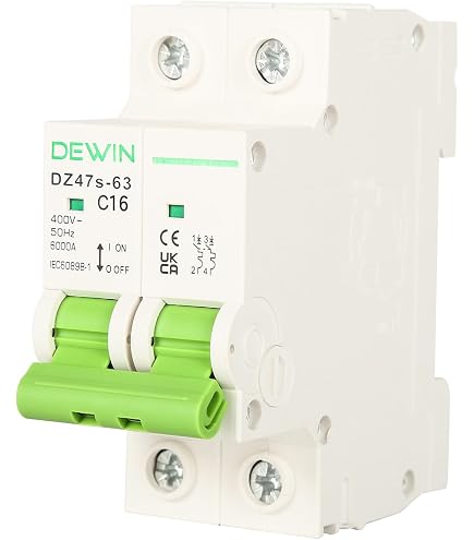 Heschen DC Miniature Circuit Breaker – 2 Pole, 16A, 500V, Photovoltaic Breaker For Solar PV Systems, DIN Rail Mount