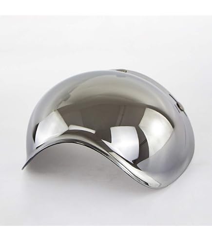 Visière à Bulles Pour Casque 3 Pressions Moto - Lentille PC Résistante - Cadre Argenté - Relevable Et Ajustable - 10