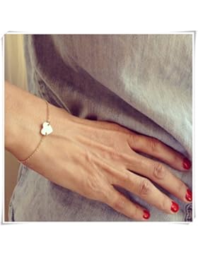 Herz Armband, Gold Armband, Blume Mädchen Armband