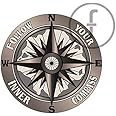 fingerz Vinyl Funny Follow Your Inner Compass Graphics 3D Sticker for Car and Bike Body Exterior Sports Decal Fantasy 12 x 12 cm (Pack of 2)