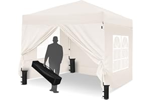 Gazebo, Leadyeah Pop Up Gazebo with Sides 2.5m x 2.5m, Folding Gazebo Tent, Fully Waterproof, 50+UV Protection for Garden, Camping, Party - Khaki