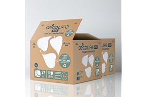 ŒCOLIFE oecolife - Scatola di carta igienica, 3 strati, 54 rotoli x 250 fogli, super morbida, vegana, carta igienica sostenibile, senza imballaggio in plastica, riutilizzabile