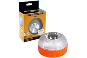 MAGIC SELECT Lumière d'urgence V16 pour Signalisation Routière de Voitures et Motos. Flash Jaune et Blanc avec Éclairage Automatique, Base Magnétique et Batterie Rechargeable.…