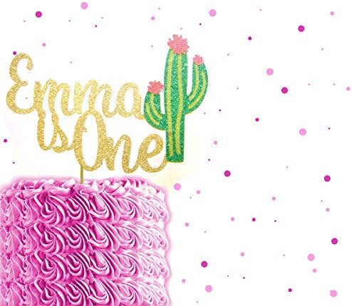Custom Glitter Cactus Cake Topper, Fiesta Cake Topper, Fiesta Party Decorations, Cinco de Mayo