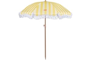 Flamingueo Grand Parasol, Plage, Piscine, Jardin Extérieur, Hauteur et Orientation Réglables, Protection UPF 50+, Polyester, Sac de Transport, 210 x 180 cm