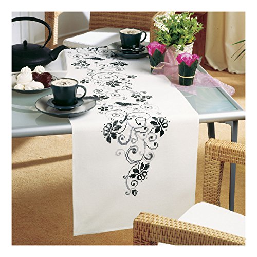 Vervaco PN-0012995 vorgezeichneter Läufer 2952, schwarz / weiß