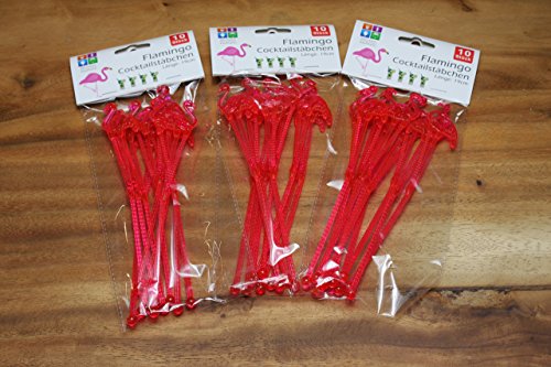 Flamingo Cocktailstäbchen 30 Stück pink - 3