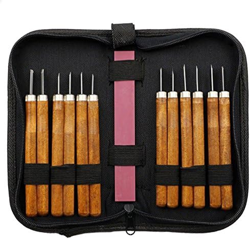 Wood Carving Tools Kit for Carpenters with Whetstone professional pack (12pcs)