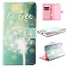 Produktbild Nancen Sony Xperia Z5 (5,2 Zoll) Handyhülle, Bunt Nette Romantische Muster Flip Etui Case Cover Lederhülle PU leder Folio Bookstyle Schutzhülle mit Standfunktion, Brieftasche und Karte Tasche [Freiheit Dandelion]