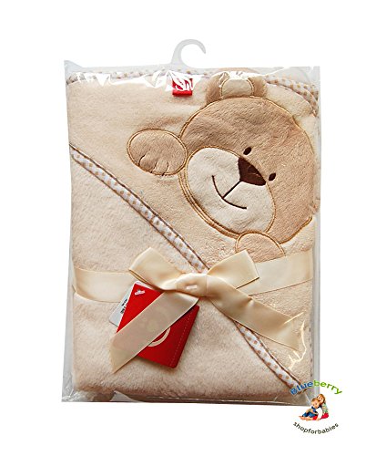 BlueberryShop 3D BADE- POOL- STRANDTUCH MIT KAPUZE Microplüsch Bestickt Baby Kind Kleinkind Geschenk (30" x 31.5") ( 0-8 Yrs ) ( 76 x 80 cm ) Multi