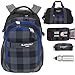 Produktbild 5 Teile Set ELEPHANT Schulrucksack HERO SIGNATURE Rucksack Mäppchen BOX (Black Plaid (Schwarz Karo))