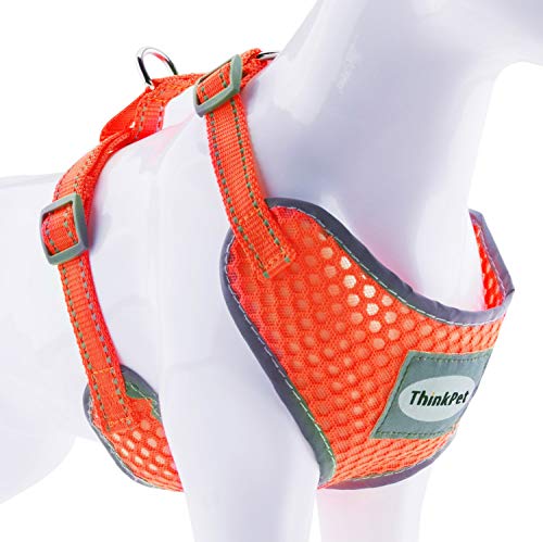 ThinkPet Arnés Perro Ajustable, Arnés Reflectante de Mallas Transpirables Arnés Chaleco para Cachorros Perros Pequeños Mediano