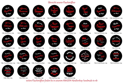 runder Flaschenöffner Button 56 mm mit Spruch Bester Trainer inkl. Band zum Umhängen - 6