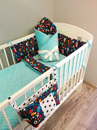 Meg's Handcraft Hand Made Minky Cot / Pushchair / Buggy / Stroller Organiser (Universe)
