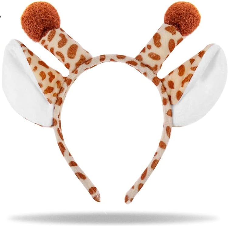 Giraffen-Kostüm Set – Mit Ohren-Stirnband, Fliege & Schwanz Für Tier-Party & Cosplay