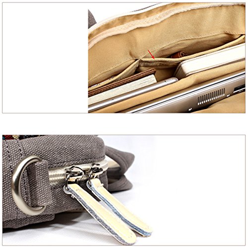 Gaofan Vintage Boh  me Stil Segeltuch Canvas Laptoptasche H  lle Sleeve Laptop Aktentasche f  r 15-15 6 Zoll MacBooks Laptops