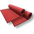 MMT Acoustix® 6’x3’ Pyramid Acoustic Foam Sheet For 2x Noise Reduction & Pro Studio Acoustics, 3D Sound Absorption | 2 inch, Red, 2 Sheet