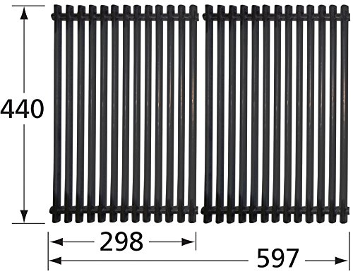 Music City Metals 53812 Gestanztes Grillrostset aus emailliertem Stahl für Gasgrills der Marke Weber – Schwarz (2-teilig) - 2