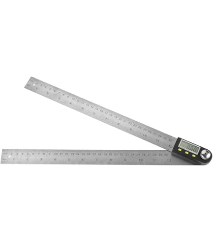 Digitale Display Hoek Liniaal, 2-in-1 Elektronische Digitale Display Hoek Meter 0-360° Houtbewerking Heerser Multifunctionele Gradenboog (300mm