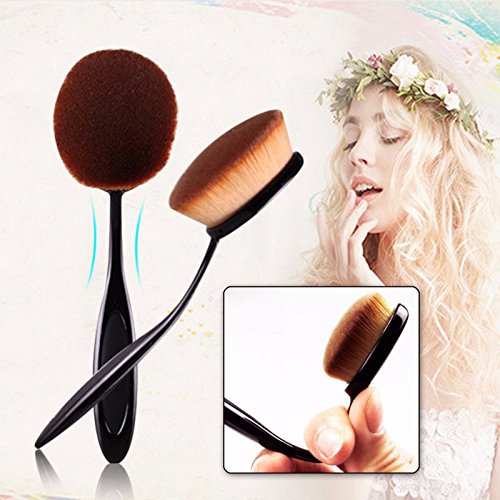 NALATI 10 Stücke Profi Pinselset Kosmetische BB Creme Foundation Puder Make-up Pinsel Sets für Eyeliner Gesicht Bürste Weiche Multifunktionelle Zahnbürsten Oval Pinsel - 7