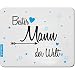 Produktbild Geschenkartikel Mousepad Bester Mann der Welt 23 x 19 cm Polyester Rutschfest Deko YD 3-001-1258