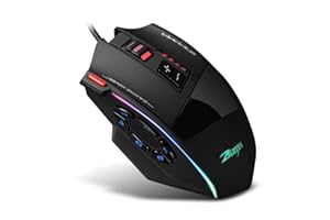 Docooler Souris de Jeu Filaire Zelotes C-13 13 Touches de Programmation Ceinture légère réglable 10000DPI RGB Mémoire intégrée de 128 KO Mécanisme de contrepoids intégré