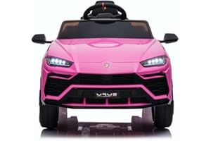 TOYSCAR ELECTRONIC WAY TO DRIVE Macchina Elettrica Per Bambini Lamborghini URUS Auto Elettrica Per Bambini Telecomandata Porte Apribili Doppio Motore Elettrico 12V Carico 25 Kg TOYSCAR Rosa