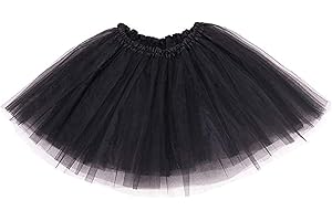 Ancokig Tutu Falda de Mujer Falda de Tul 50's Short Ballet 4 Capas Accesorios de Vestimenta de Baile Niñas para Vestirse Disfraces Danza