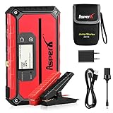 AsperX Auto Starthilfe 1000A 18000mAh Jump Starter, Starthilfe Powerbank zum 12V Autobatterie Anlasser mit USB-Schnellladung 3.0, LED Taschenlampe(bis zu 7.5L Benzin, 5.5L Diesel) (Black-B)