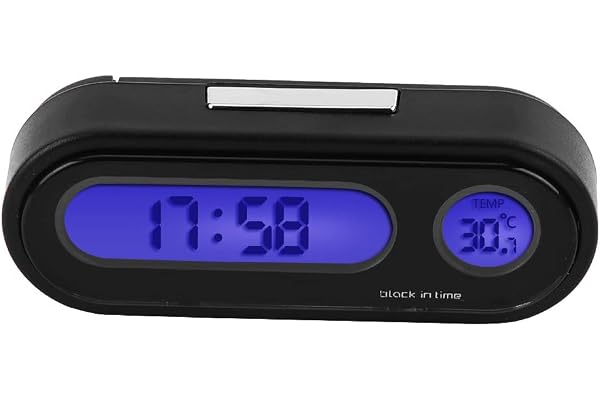 Thermomètre de voiture, 2 en 1 intérieur de véhicule de voiture Mini montre électronique LED horloge numérique thermomètre voltmètre