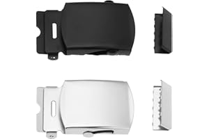 Briny River 2pcs 1.25" Military Metal Sliding Web Belt Buckle 35mm Military Style Belt Buckle Metal Military Style Webbing Belt Clasp Buckles for 32mm Belt