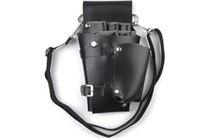 QIUPFGUT PU Leder Friseur Gürteltasche, Friseurtasche für Profis, Barber Werkzeugtasche mit Gürtel, Scherenholster, Friseur Bauchtasche, Scherentasche Friseur, Taillen-/Schultergürtel-Scherenhalter.