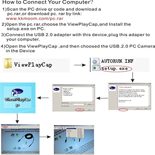 5.5mm 6 LED Wasserdicht Android PC Endoskop Endoscope Inspektion Borescope Kamera – 2m - 4