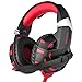 Produktbild Headset Gaming , ONIKUMA Gaming Headset Kopfhörer mit Mikrofon LED Effekt für PC PS4 Film Gaming Spielen Chat Musik. [Windows] … (Red)